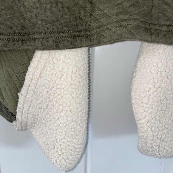 Anthropologie Saturday Sunday Olive Green Quilted Sherpa Vest - Picture 8 of 17